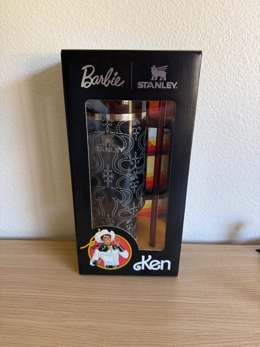 Barbie x Stanley Ken Travel Tumbler - Black with Silver Pattern
